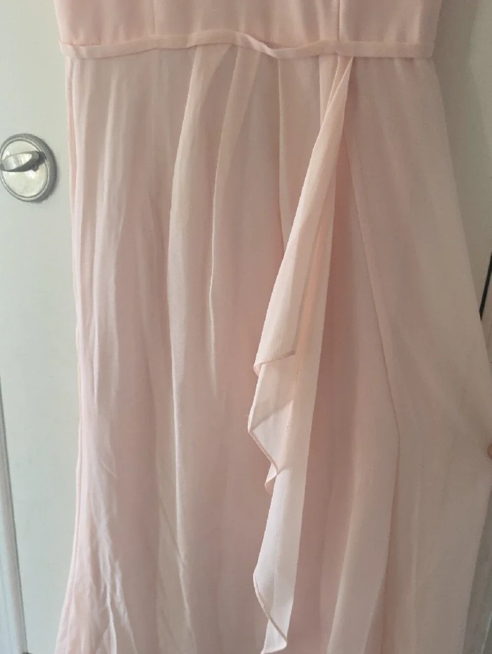 Blush Pink Flowing Chiffon Maxi Dress - Picture 3 of 7